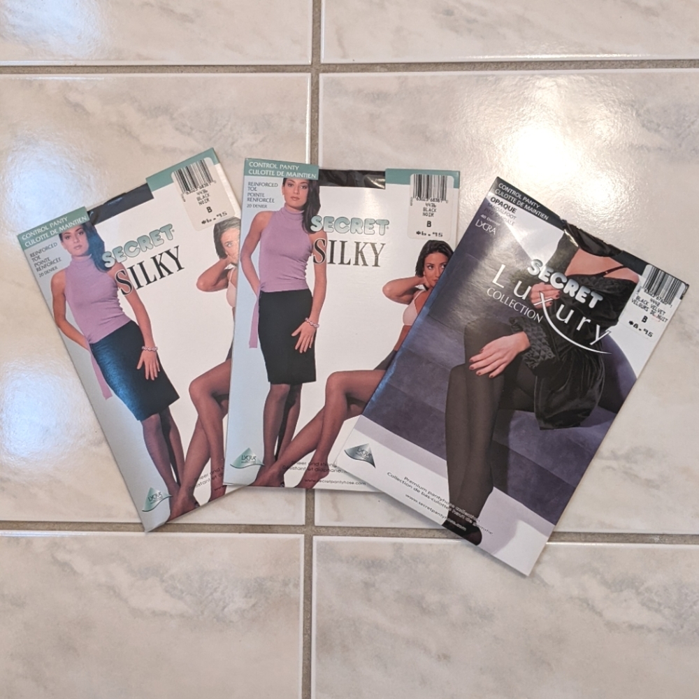 *NEW* 3 Secret Pantyhose, Black (size B, women)